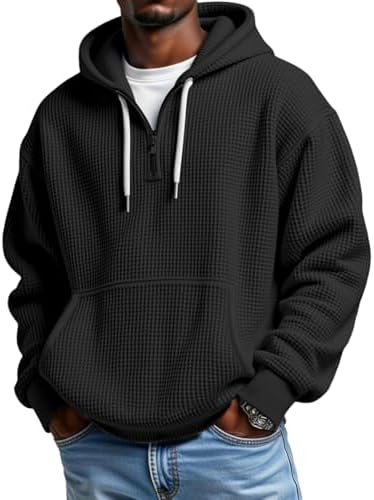 定価14080円 新品XL ワイルドシングス HALF ZIP HOODIE 黒 Half Purple Half Black Zipper Hoodie at Amazon Men's Clothing store